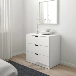دراور 3 کشو سفید ایکیا مدل IKEA NORDLI