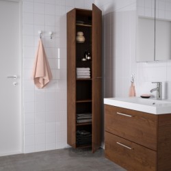 کابینت بلند ایکیا مدل IKEA GODMORGON رنگ اثر خاکستر رنگ آمیزی قهوه ای