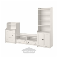 ترکیب تلویزیون / ذخیره سازی ایکیا مدل IKEA HAUGA رنگ سفید