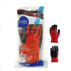 دستکش پلاستیک طبیعی رنگ قرمز سایز L