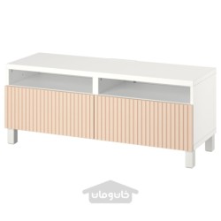 میز تلویزیون با کشو ایکیا مدل IKEA BESTÅ رنگ سفید/بیورکوویکن/روکش توس استابارپ