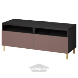 میز تلویزیون با کشو ایکیا مدل IKEA BESTÅ رنگ مشکی-قهوه ای/هیورتویکن/قهوه ای اوسارپ