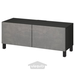 میز تلویزیون با درب ایکیا مدل IKEA BESTÅ رنگ مشکی-قهوه ای/کالویکن/خاکستری تیره استابارپ
