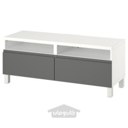 میز تلویزیون با کشو ایکیا مدل IKEA BESTÅ رنگ سفید/وسترویکن/خاکستری تیره استابارپ