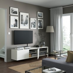میز تلویزیون با درب ایکیا مدل IKEA BESTÅ رنگ سفید/شفید لاکسویکن