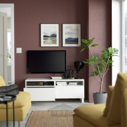 میز تلویزیون با کشو ایکیا مدل IKEA BESTÅ رنگ سفید/لاکسویکن/سفید استابارپ