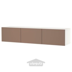 میز تلویزیون با درب ایکیا مدل IKEA BESTÅ رنگ سفید/خاکستری مایل به قهوه ای روشن لاپویکن