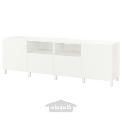 میز تلویزیون با درب و کشو ایکیا مدل IKEA BESTÅ رنگ سفید/لاپویکن/استابارپ