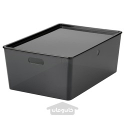 جعبه با درب ایکیا مدل IKEA KUGGIS رنگ مشکی شفاف