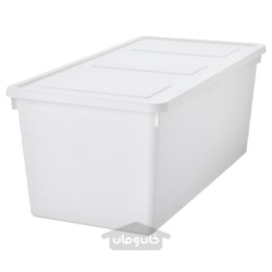 جعبه نگهداری با درب ایکیا مدل IKEA SOCKERBIT رنگ سفید