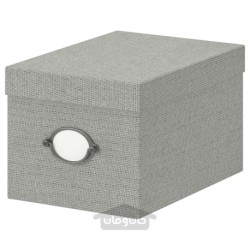جعبه نگهداری با درب ایکیا مدل IKEA KVARNVIK رنگ خاکستری