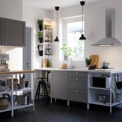ترکیب ذخیره سازی ایکیا مدل IKEA ENHET رنگ قاب خاکستری اینهت