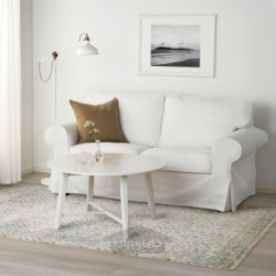 فرش، کم پرز ایکیا مدل IKEA ROMDRUP رنگ ظاهر آنتیک مایل به سفید/طرح گلدار