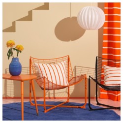 روکش کوسن ایکیا مدل IKEA NICKFIBBLA رنگ سفید نارنجی/راه راه