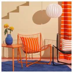 روکش کوسن ایکیا مدل IKEA NICKFIBBLA رنگ نارنجی سفید /راه راه