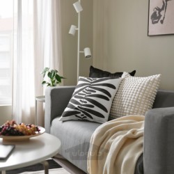 روکش کوسن ایکیا مدل IKEA MAJSMOTT رنگ مایل به سفید/مشکی