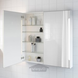 کابین آینه 2 درب / روشنایی توکار ایکیا مدل IKEA STORJORM