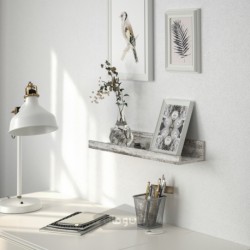 قفسه عکس ایکیا مدل IKEA MOSSLANDA رنگ اثر کاج سفید رنگ آمیزی شده
