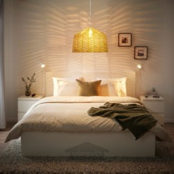 چراغ آویز ایکیا مدل IKEA KAPPELAND / HEMMA رنگ حصیری/سفید