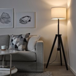 چراغ پایه دار ایکیا مدل IKEA LAUTERS رنگ خاکستر قهوه ای/سفید
