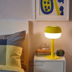 چراغ رومیزی ایکیا مدل IKEA BLÅSVERK رنگ زرد