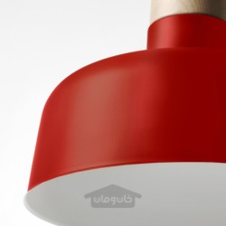 چراغ آویز ایکیا مدل IKEA BUNKEFLO رنگ قرمز/توس