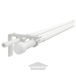 ترکیب پرده دوبل ایکیا مدل IKEA RÄCKA / HUGAD رنگ سفید