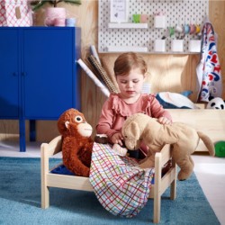 تخت عروسکی با ست روتختی ایکیا مدل IKEA DUKTIG