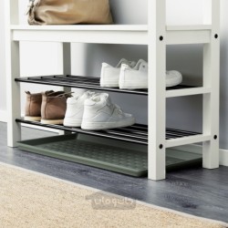 فرش کفش ایکیا مدل IKEA BAGGMUCK رنگ داخل/خارج/خاکستری-سبز