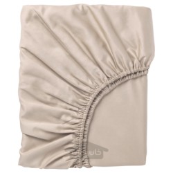 ملحفه اندازه گیری شده ایکیا مدل IKEA NATTJASMIN رنگ بژ روشن
