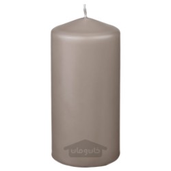شمع ستونی بدون عطر ایکیا مدل IKEA DAGLIGEN رنگ خاکستری تیره-بژ