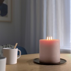 شمع ستونی بدون عطر، 3 فیتیله ایکیا مدل IKEA GRÄNSSKOG