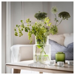 گلدان ایکیا مدل IKEA KONSTFULL رنگ شیشه شفاف / طرح دار