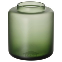 گلدان ایکیا مدل IKEA KONSTFULL رنگ شیشه مات/سبز