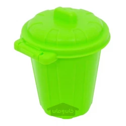 سطل پلاستیکی (درب دار )کوچک رنگ سبز(ساخت ‌ژاپن)