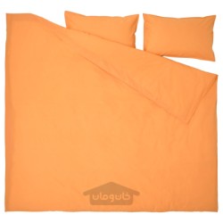 روکش لحاف و 2 عدد روبالشی ایکیا مدل IKEA ÄNGSLILJA رنگ نارنجی