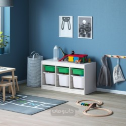 ترکیب ذخیره سازی با جعبه ایکیا مدل IKEA TROFAST رنگ سفید سبز/سفید