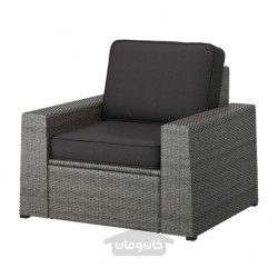 صندلی راحتی، فضای باز ایکیا مدل IKEA SOLLERÖN رنگ خاکستری تیره/جارپو/آنتراسیت دووهولمن