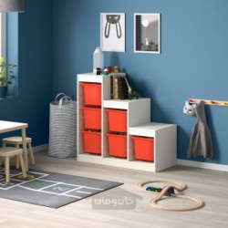 ترکیب ذخیره سازی ایکیا مدل IKEA TROFAST رنگ سفید/نارنجی