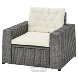 صندلی راحتی، فضای باز ایکیا مدل IKEA SOLLERÖN رنگ خاکستری تیره/بژ کودارنا