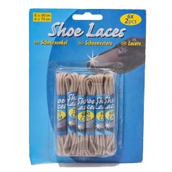بند کفش رنگ کرمی 6 عددی Shoe Laces