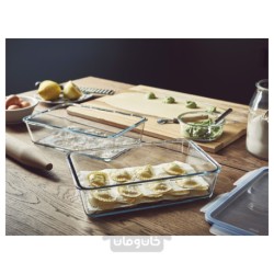 ظرف غذا درب دار ایکیا مدل IKEA IKEA 365+ رنگ مستطیل/پلاستیک شیشه ای