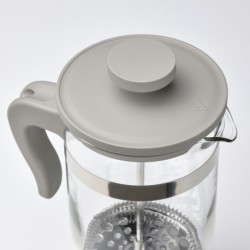 قهوه/چای ساز ایکیا مدل IKEA UPPHETTA رنگ شیشه / فولاد ضد زنگ خاکستری-بژ روشن