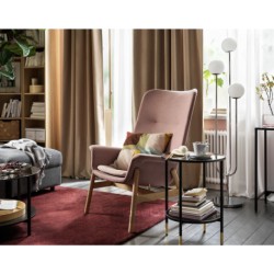 صندلی راحتی پشت بلند ایکیا مدل IKEA VEDBO رنگ قهوه ای روشن مایل به صورتی گانارد