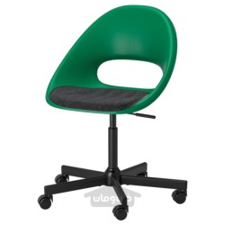 صندلی گردان + پد ایکیا مدل IKEA ELDBERGET / MALSKÄR رنگ سبز مشکی/خاکستری تیره