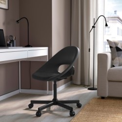 صندلی گردان + پد ایکیا مدل IKEA ELDBERGET / MALSKÄR رنگ خاکستری تیره/مشکی