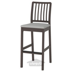 صندلی بار با پشتی ایکیا مدل IKEA EKEDALEN رنگ قهوه ای تیره/خاکستری روشن اورستا