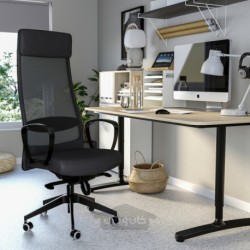 صندلی اداری ایکیا مدل IKEA MARKUS رنگ خاکستری تیره ویسل
