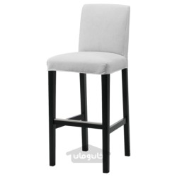 صندلی بار با پشتی ایکیا مدل IKEA BERGMUND رنگ خاکستری روشن اورستا