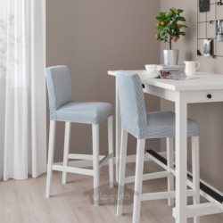 صندلی بار با پشتی ایکیا مدل IKEA BERGMUND رنگ رومل آبی تیره/سفید